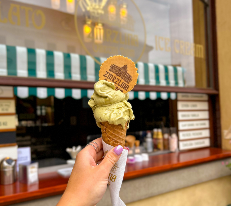Grand opening of ice cream shop